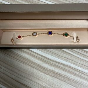 Bulgari Gold Bracelet with Red, White, Blue and Green Discs